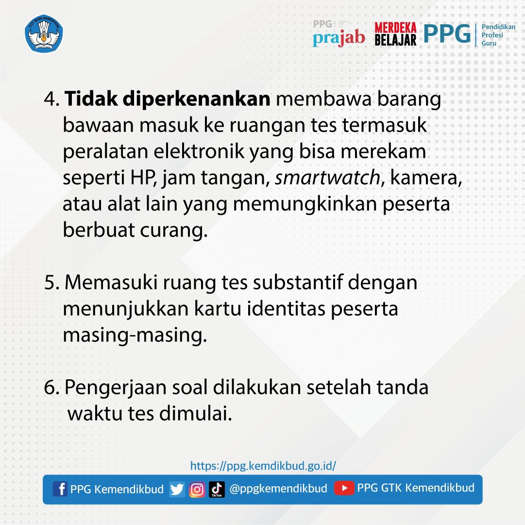 Pelaksanaan Tes Substantif Ppg Prajabatan Pendidikan Profesi Guru